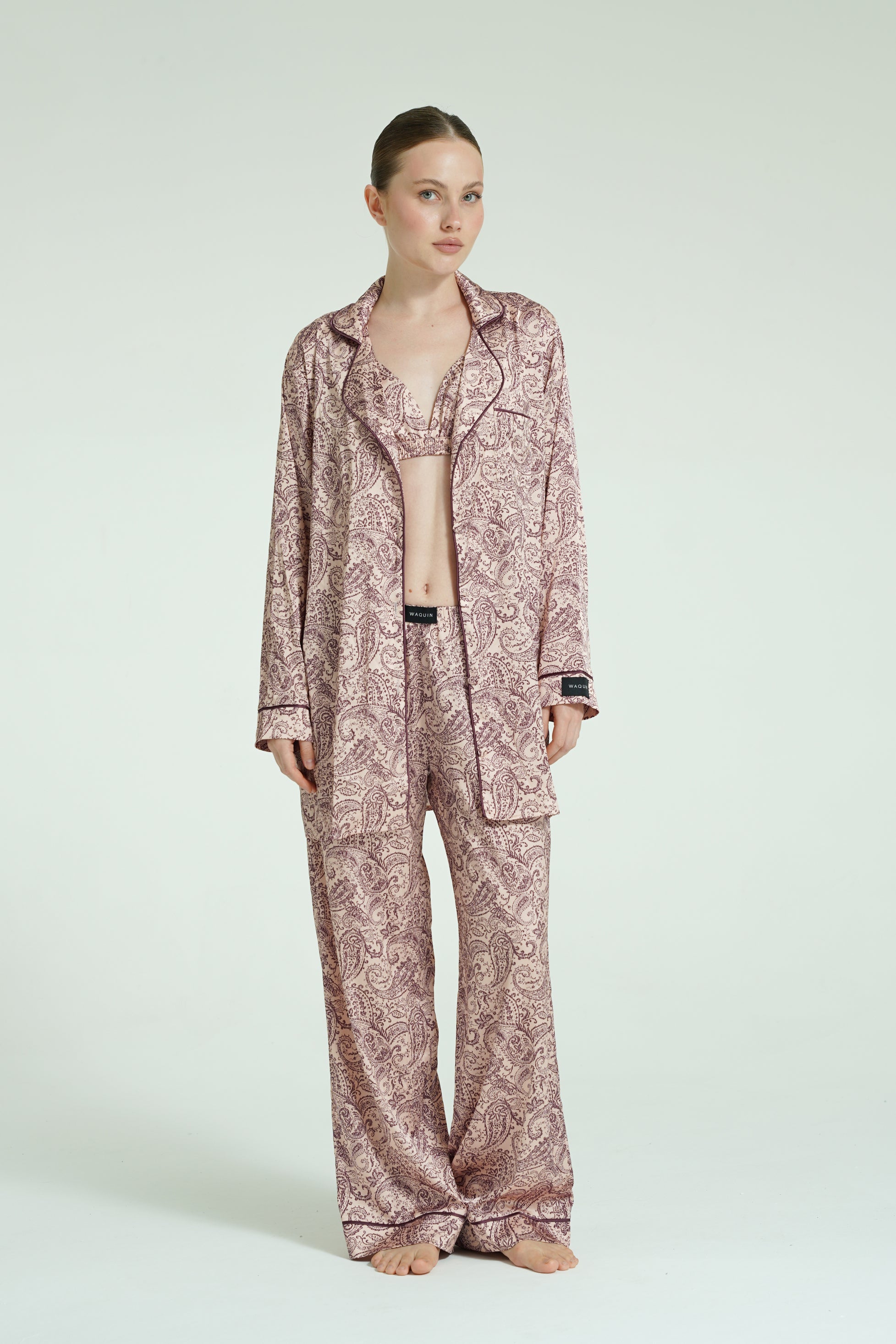 Paiselle Rose – 4 Parça Saten Pijama Seti