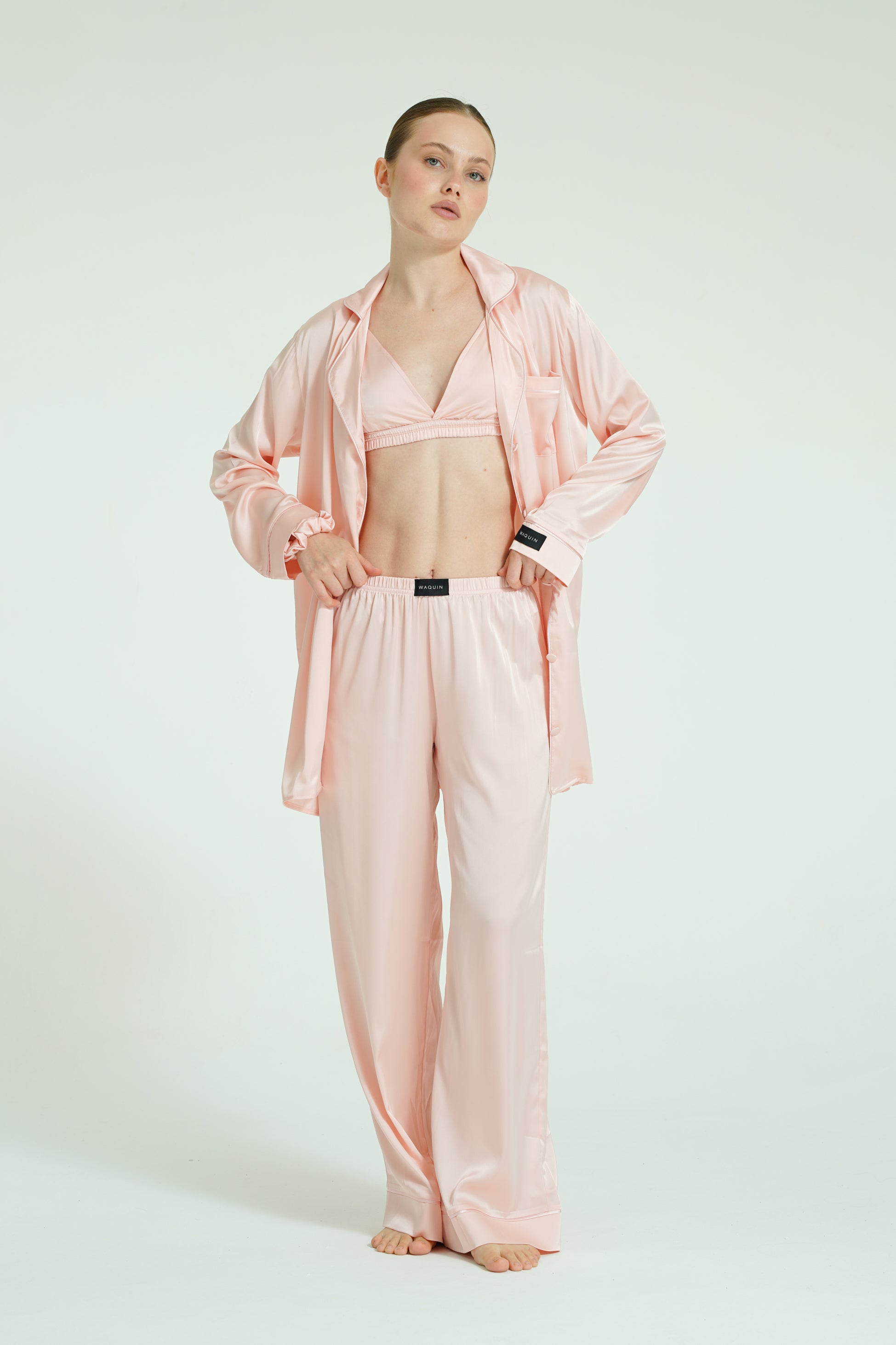 Blush Dream – 4 Parça Saten Pijama Seti
