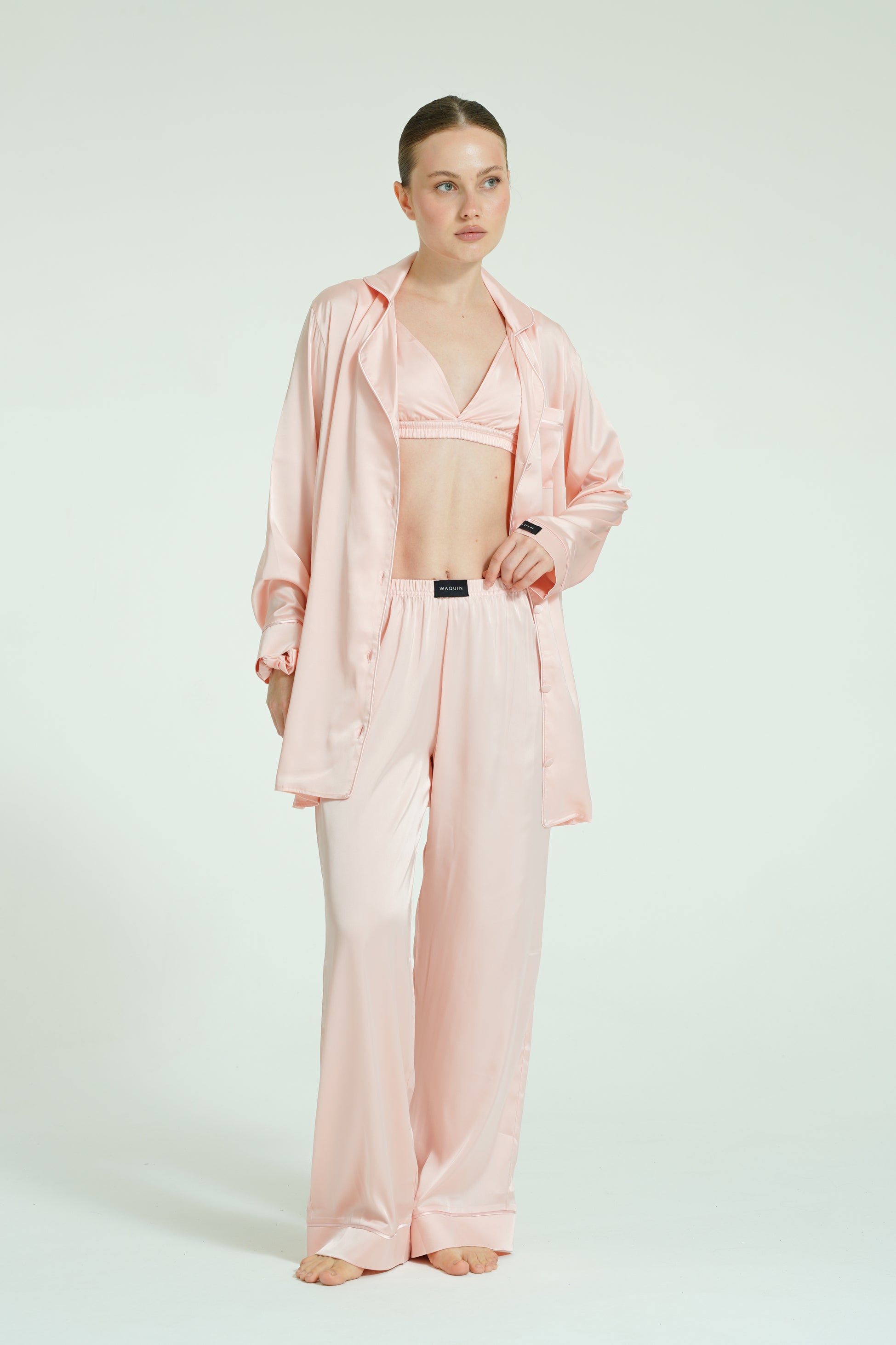 Blush Dream – 4 Parça Saten Pijama Seti