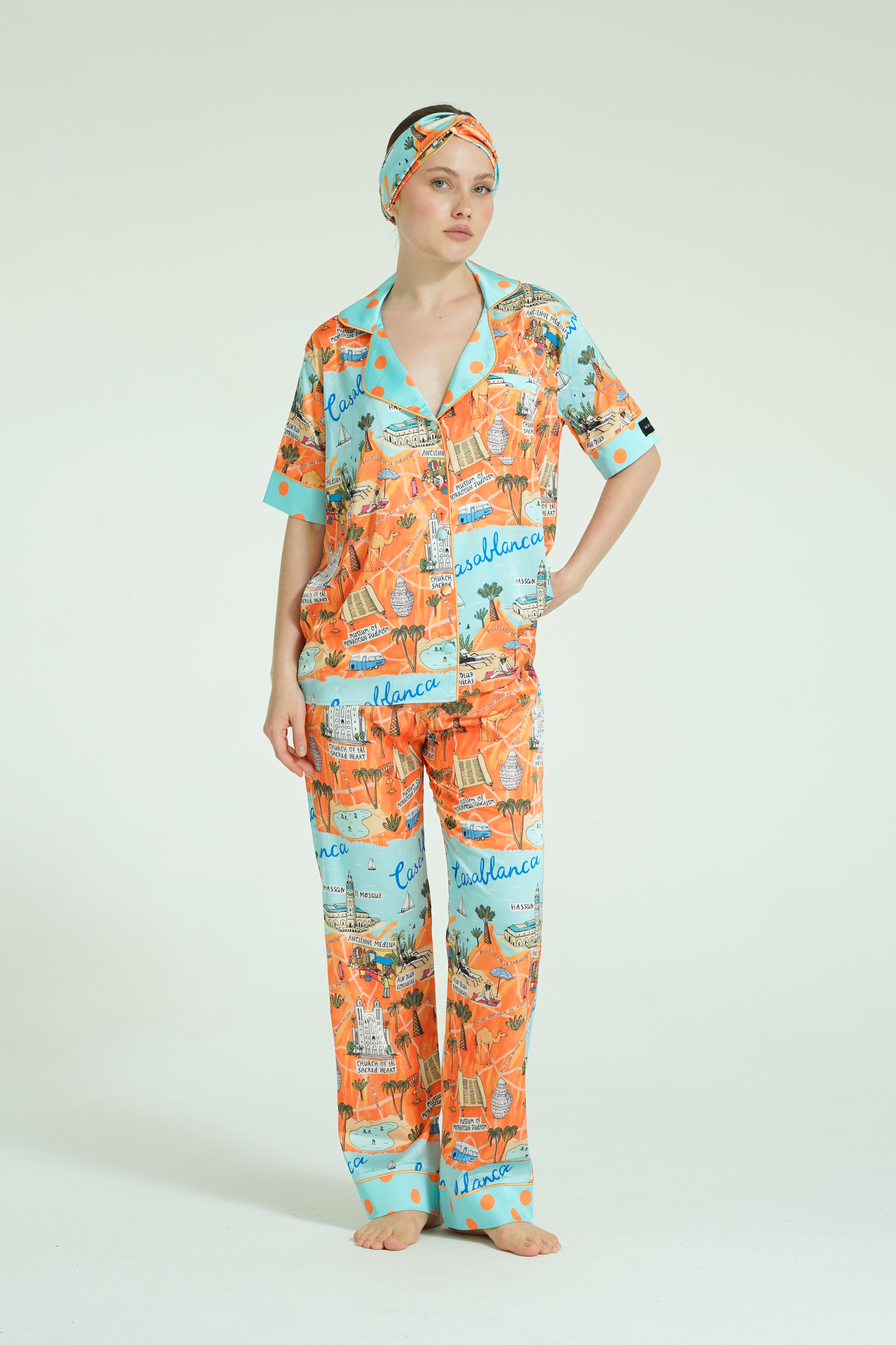 Casablanca Escape – 3 Parça Saten Pijama Takımı