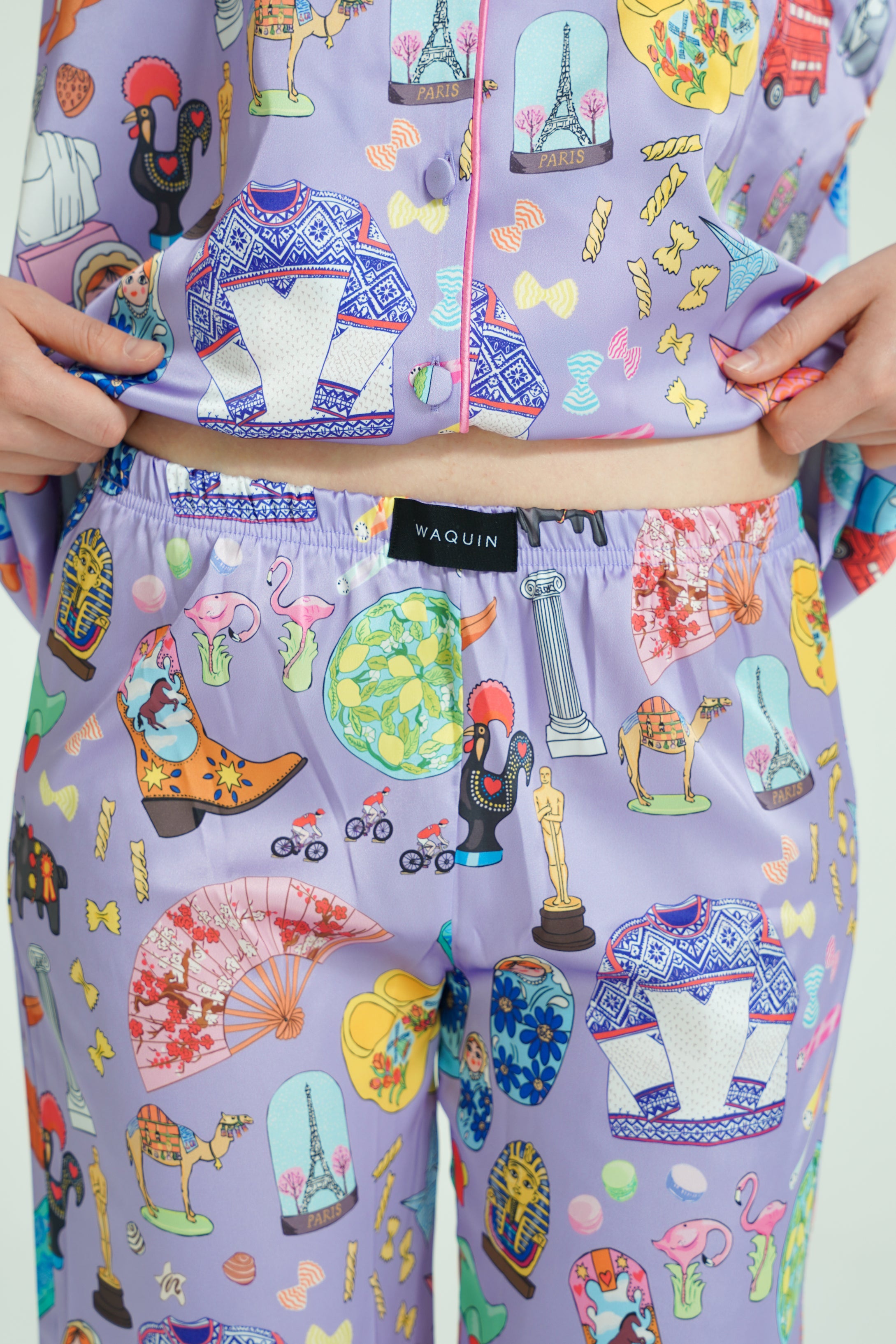 Nomade Pop Story – 3 Parça Saten Pijama Takımı