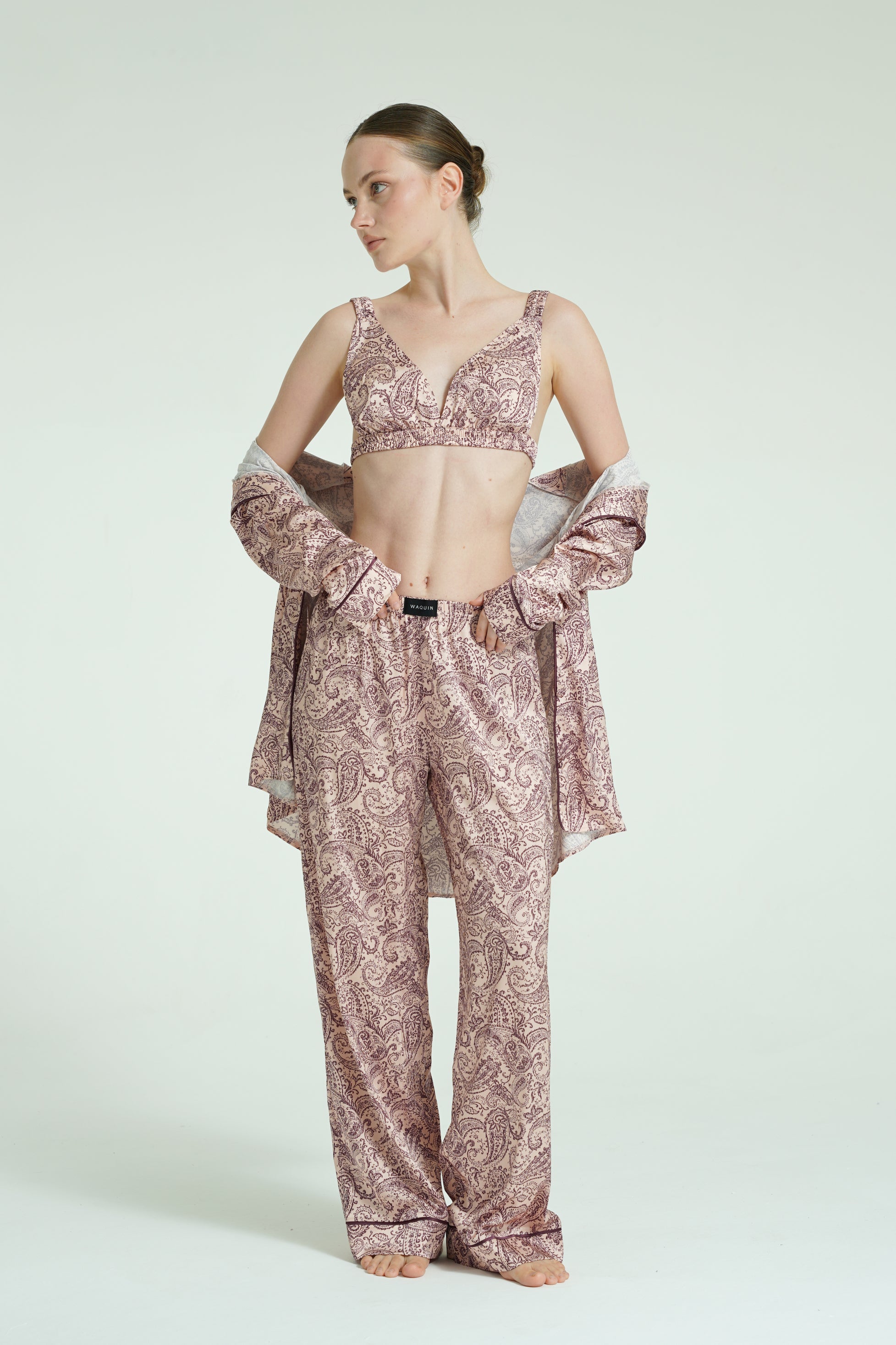 Paiselle Rose – 4 Parça Saten Pijama Seti