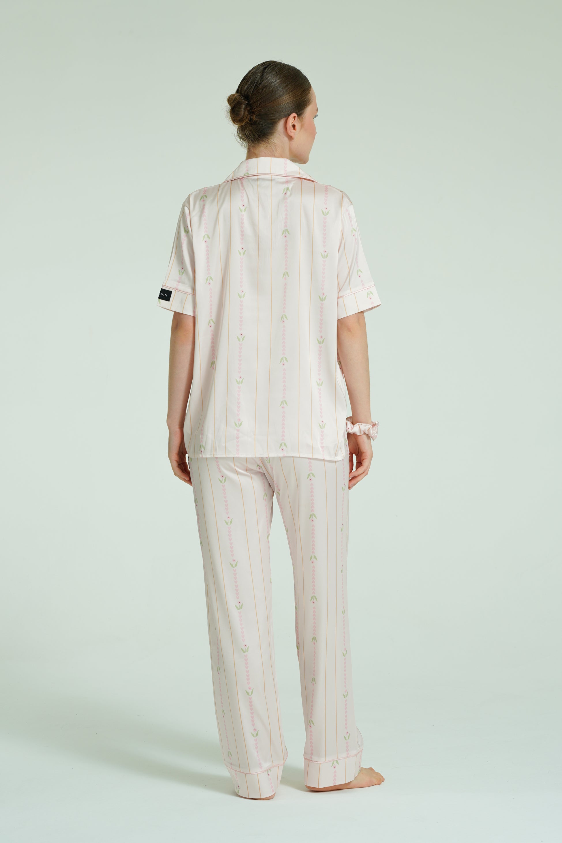 Blush Tulip – 3 Parça Saten Pijama Seti