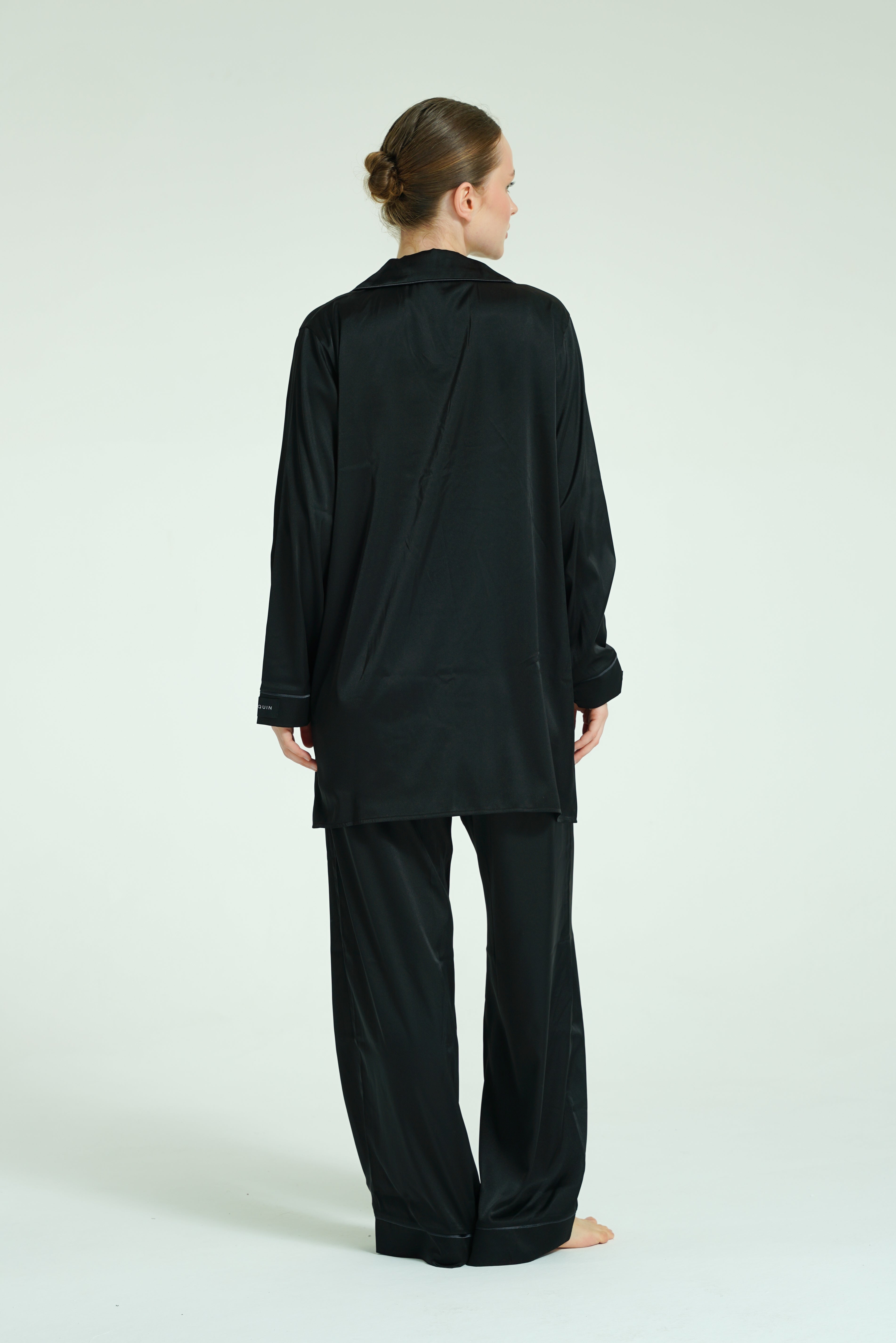 Noir Trio – 4 Parça Saten Pijama Seti