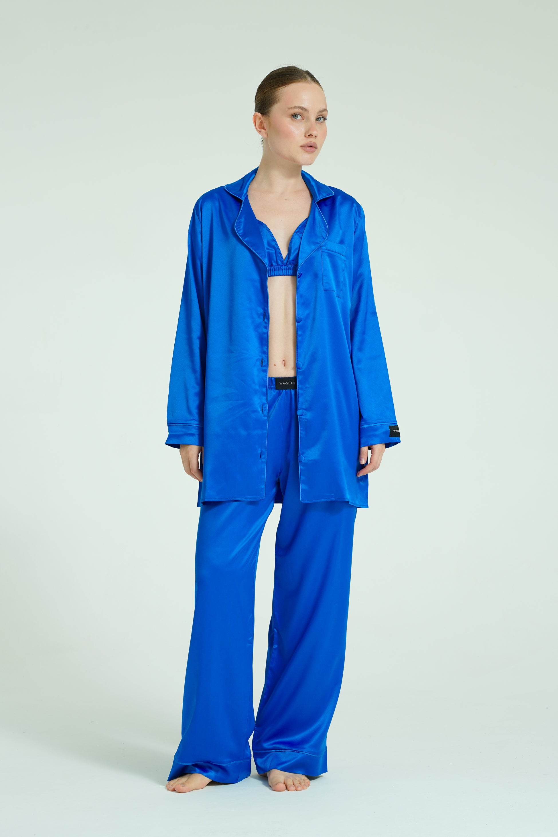 Cobalt Élan – 4 Parça Saten Pijama Seti