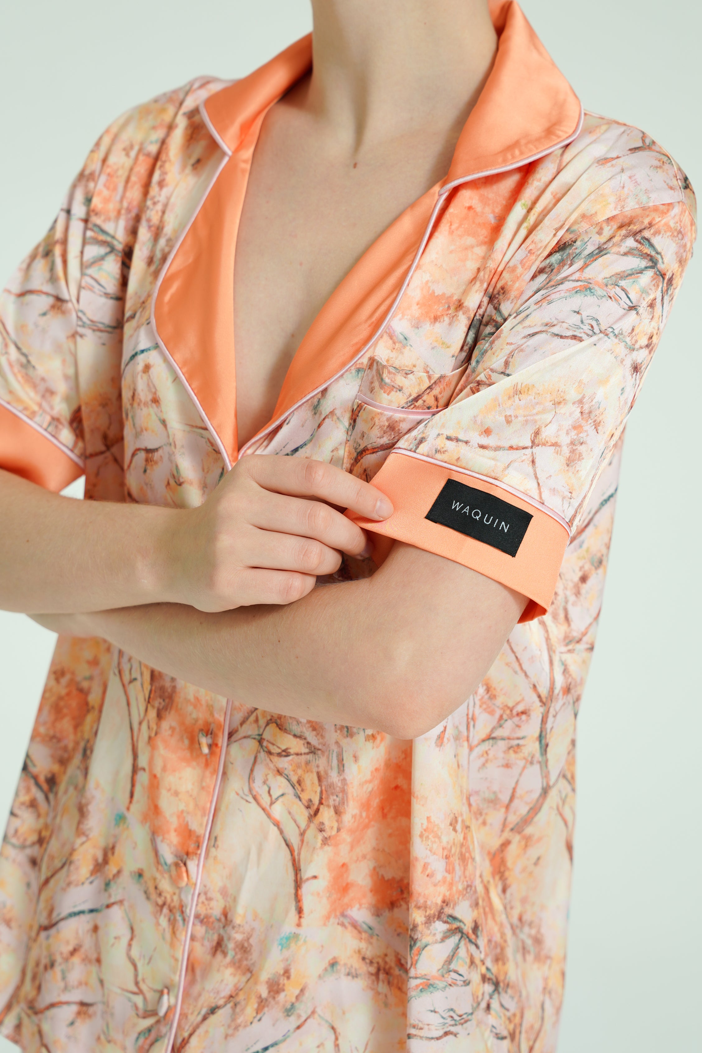 Sunset Marble – 3 Parça Saten Pijama Seti