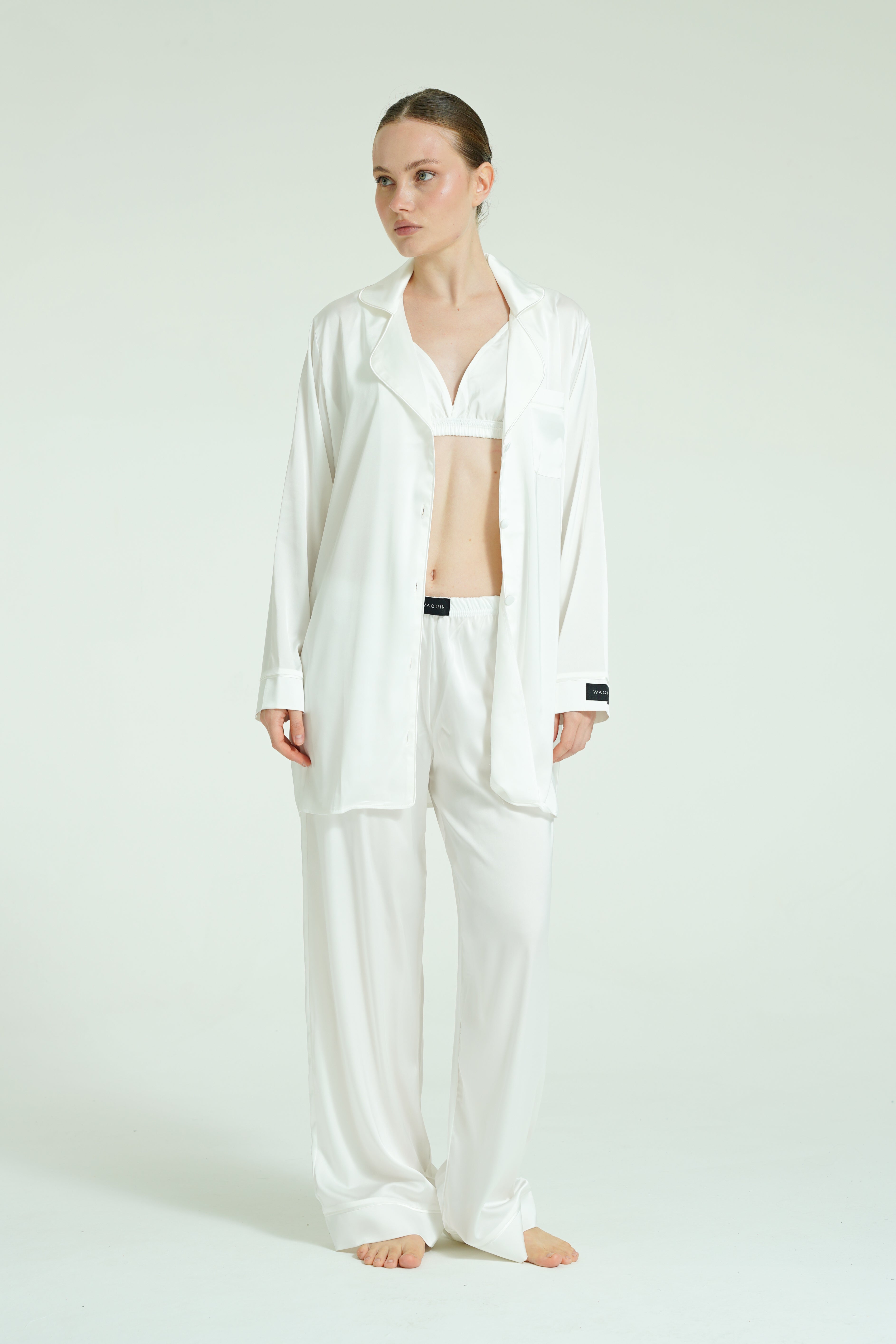 Pearl Trio – 4 Parça Saten Pijama Seti