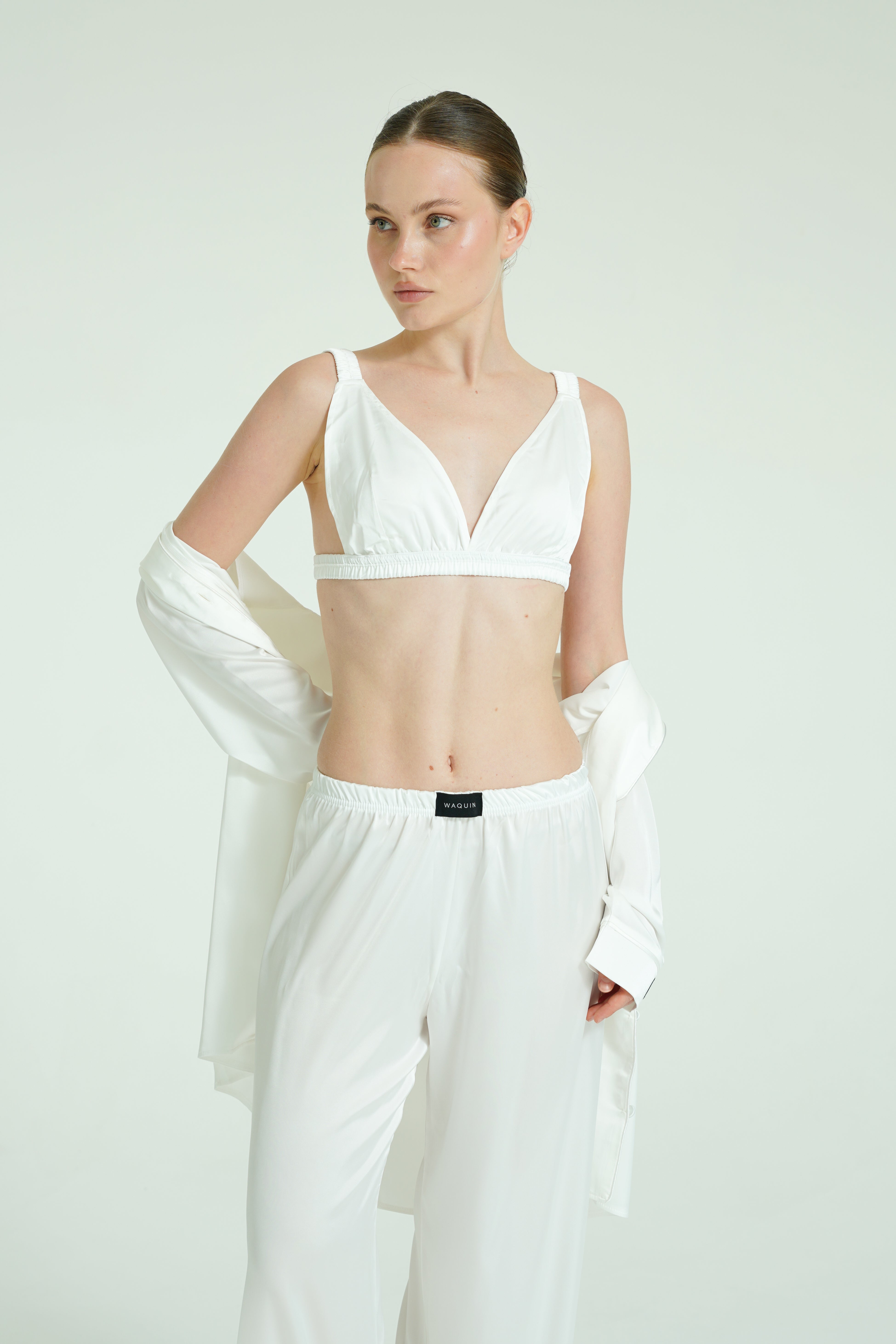 Pearl Trio – 4 Parça Saten Pijama Seti