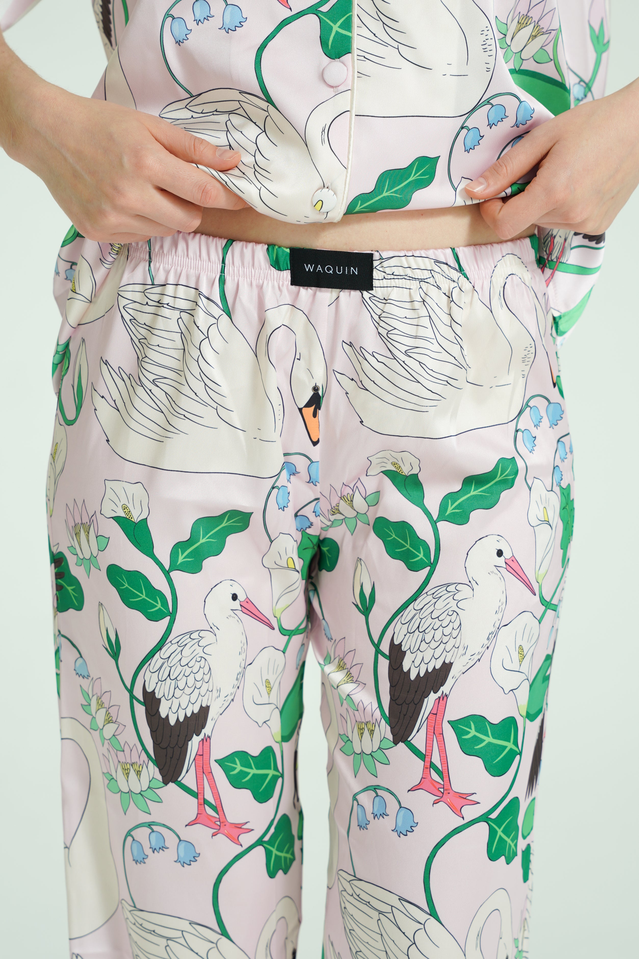 Lily Swan Reverie – 3 Parça Saten Pijama Takımı