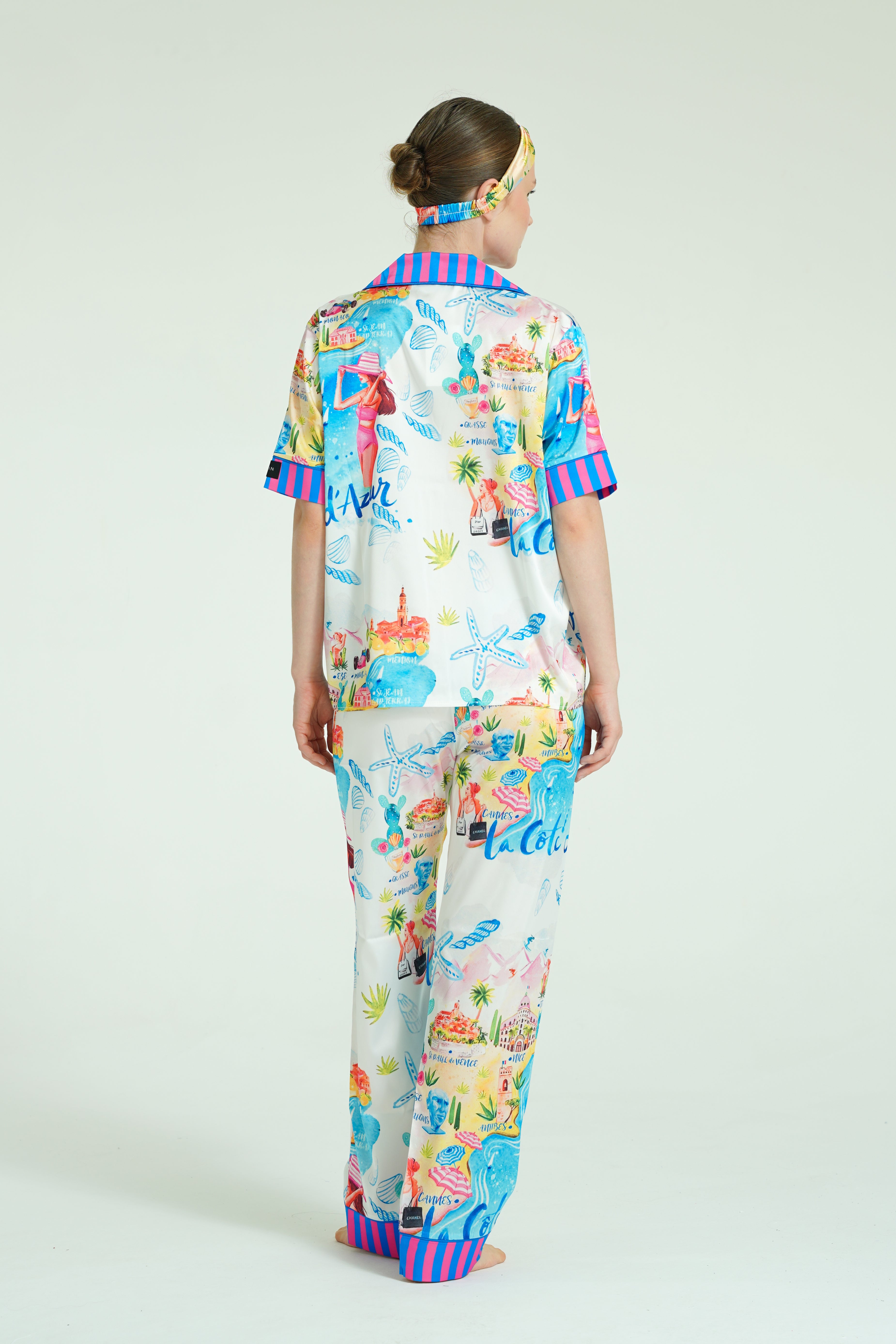 Côte d’Azur Muse – 3 Parça Saten Pijama Takımı
