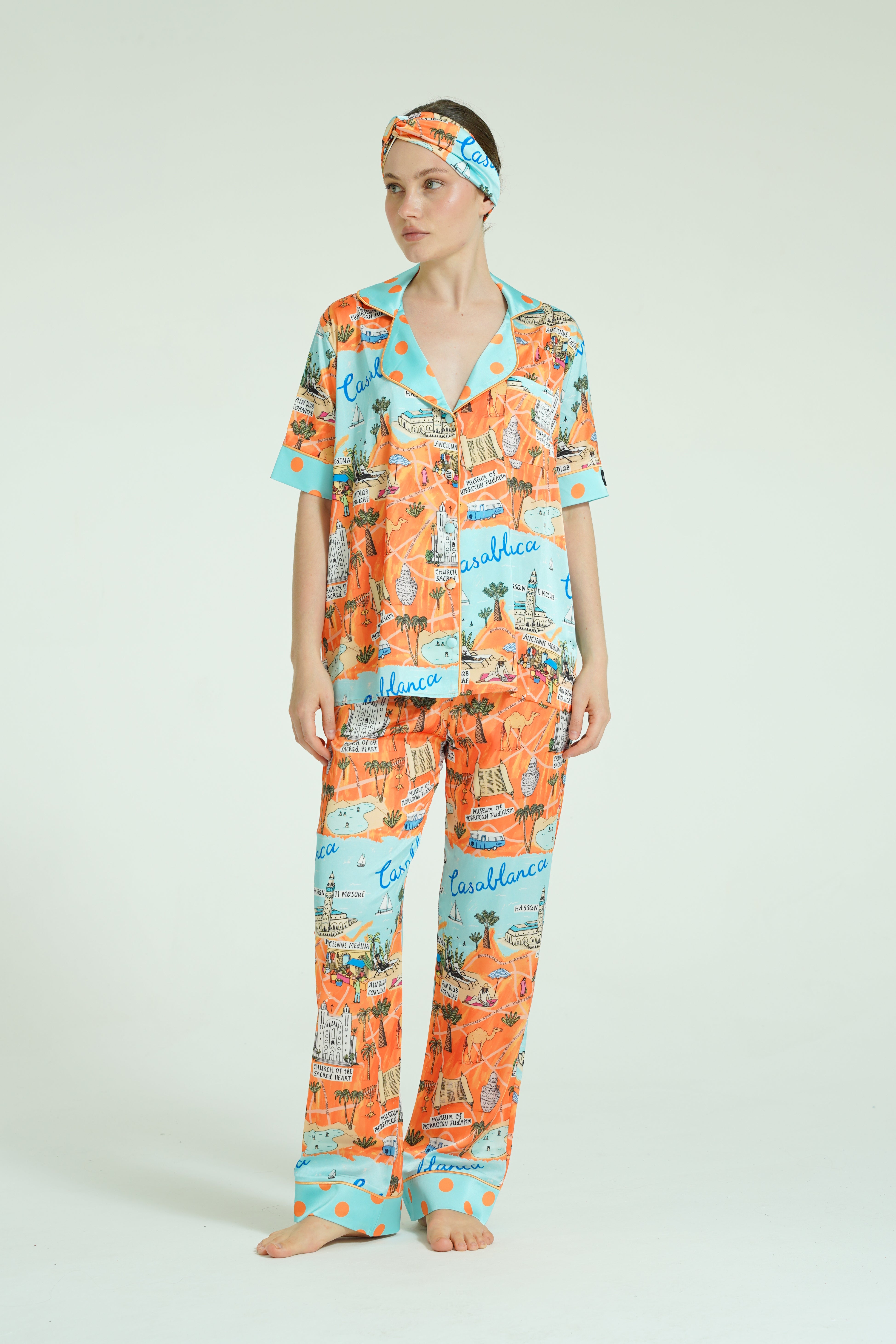 Casablanca Escape – 3 Parça Saten Pijama Takımı