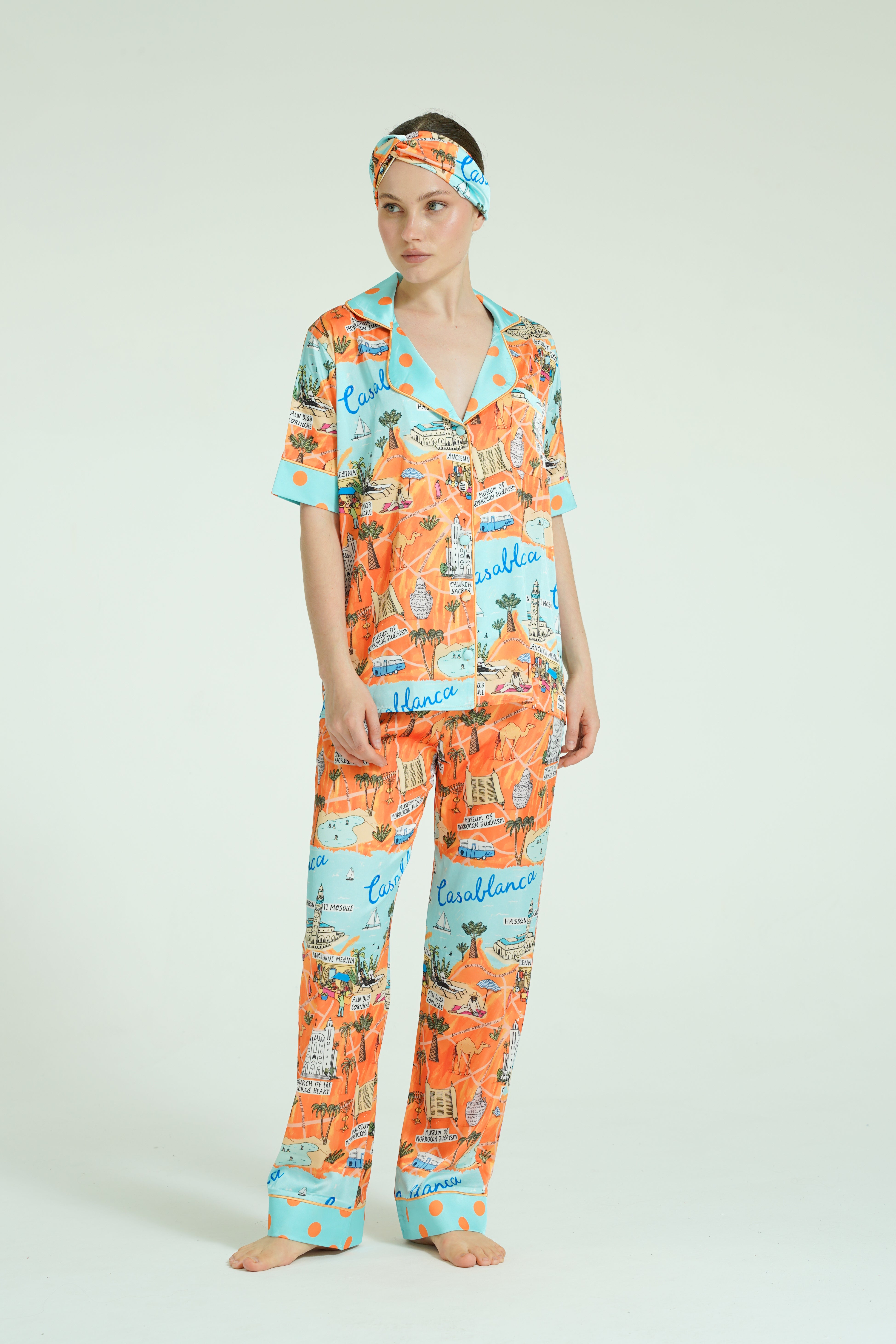 Casablanca Escape – 3 Parça Saten Pijama Takımı