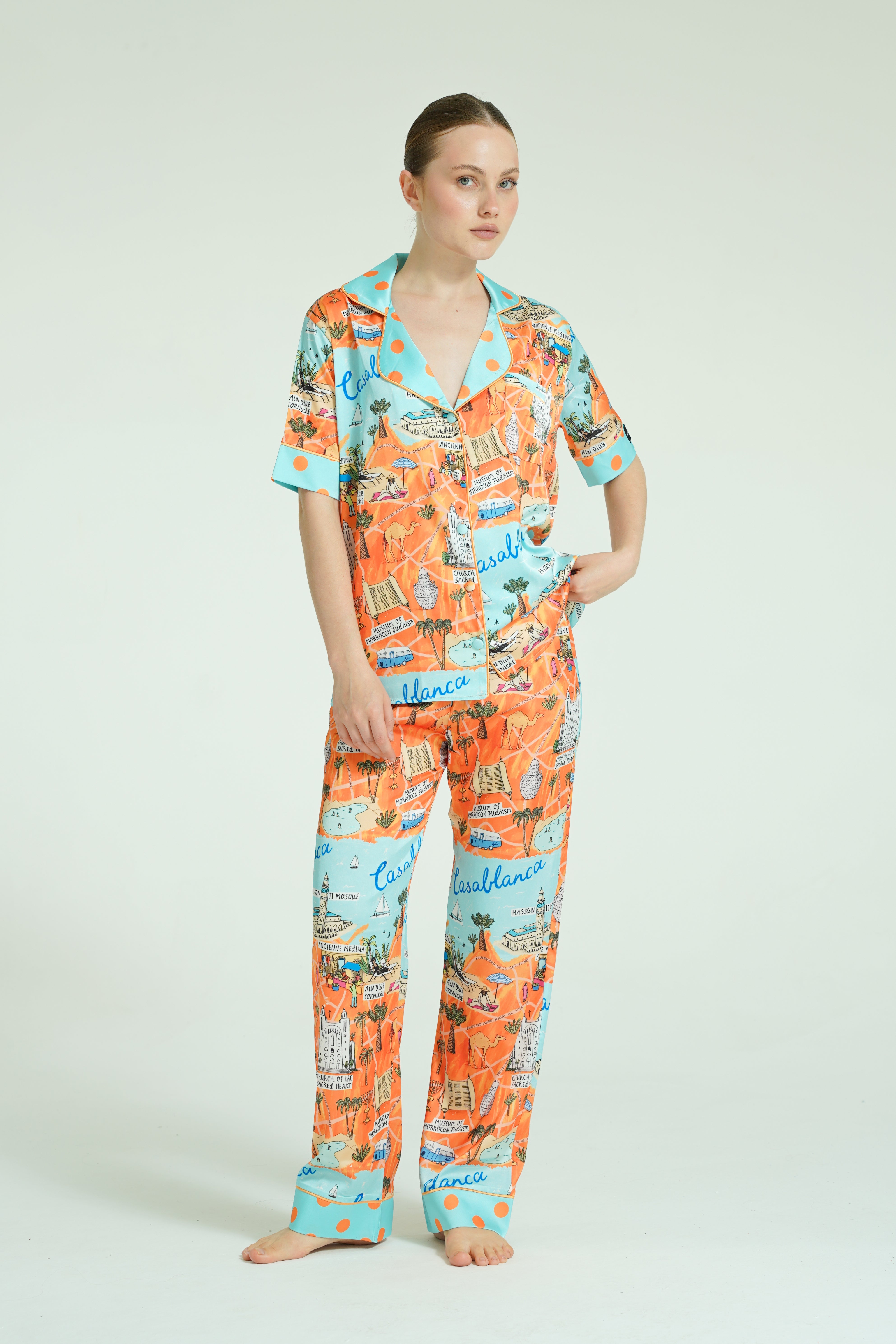 Casablanca Escape – 3 Parça Saten Pijama Takımı