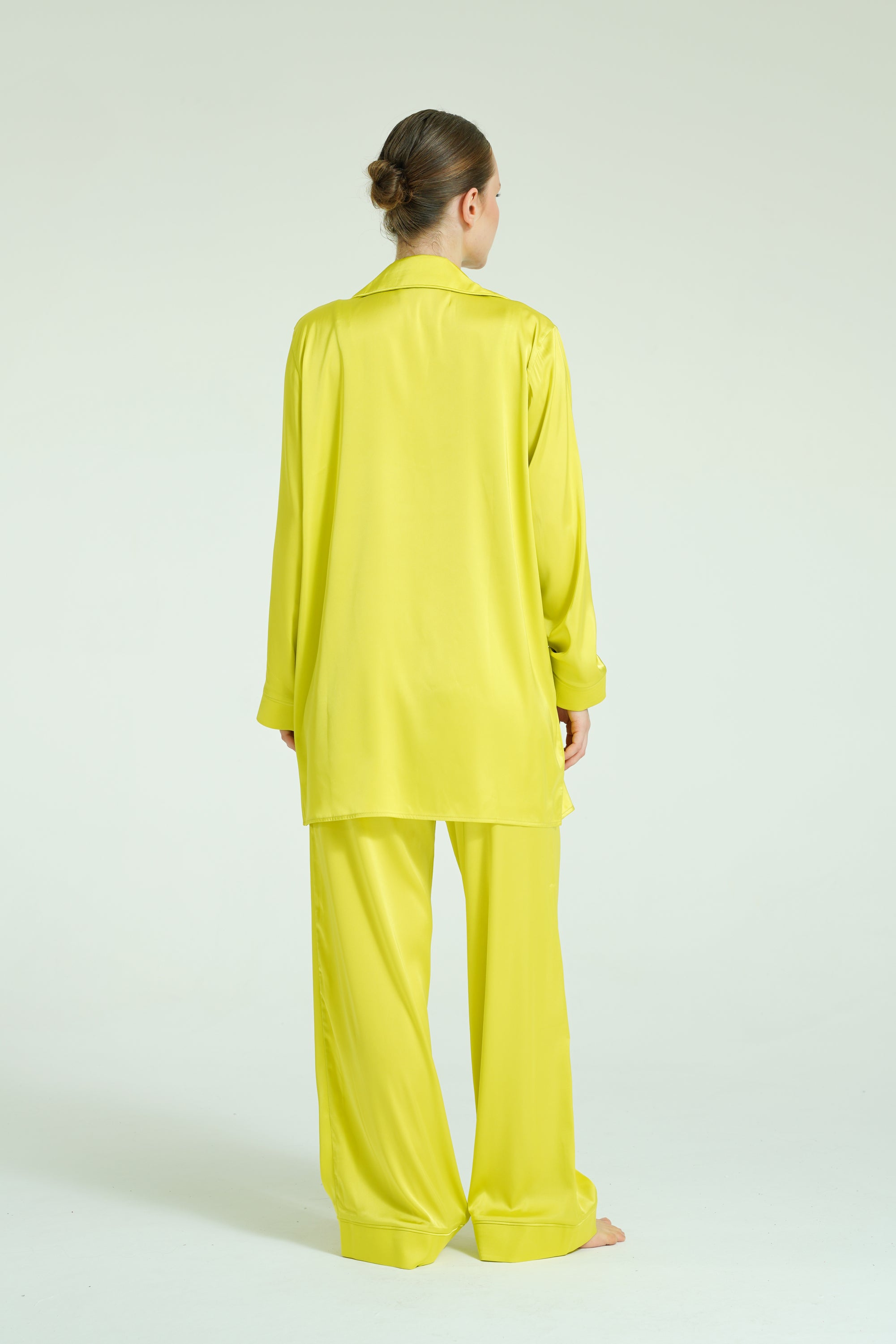 Citrus Glow Trio – 4 Parça Saten Pijama Seti