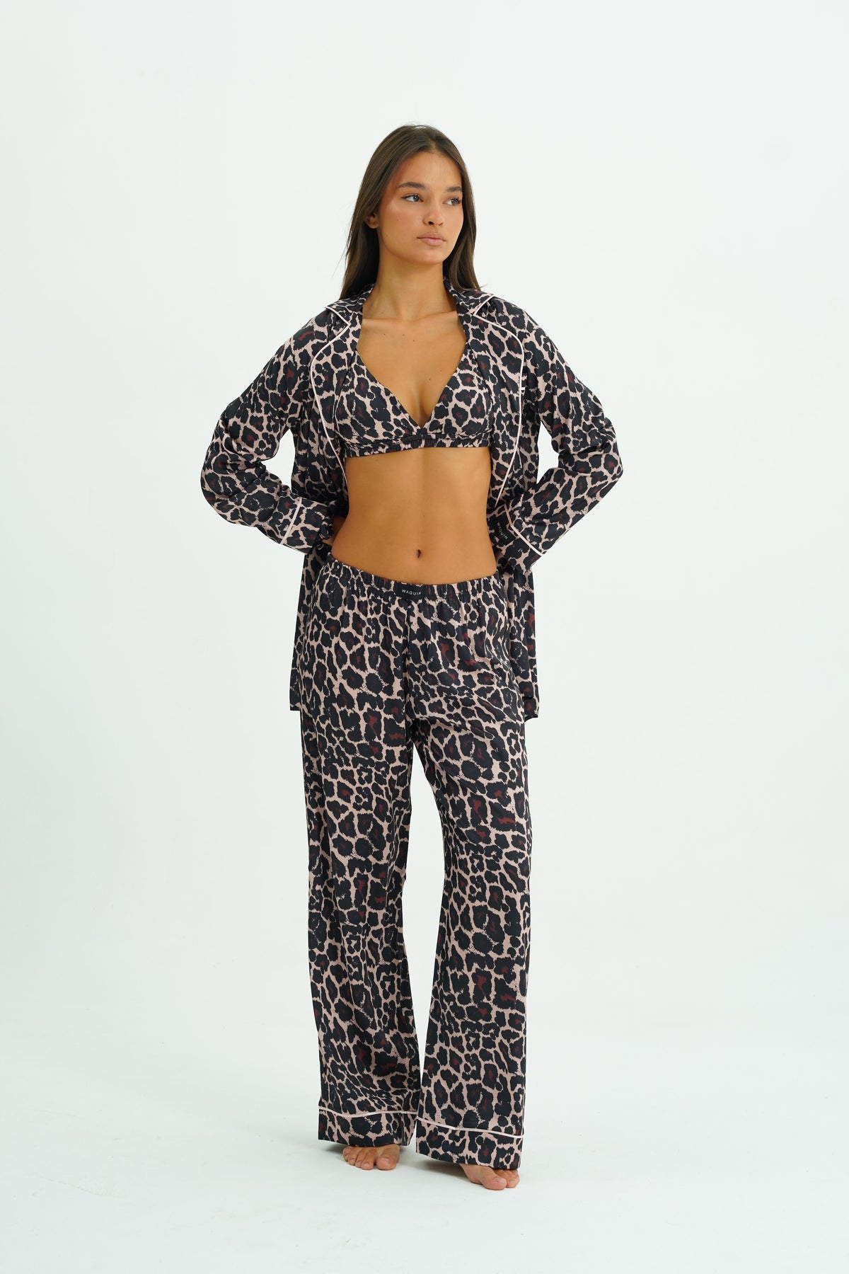 Savanna Trio – 4 Parça Saten Pijama Seti