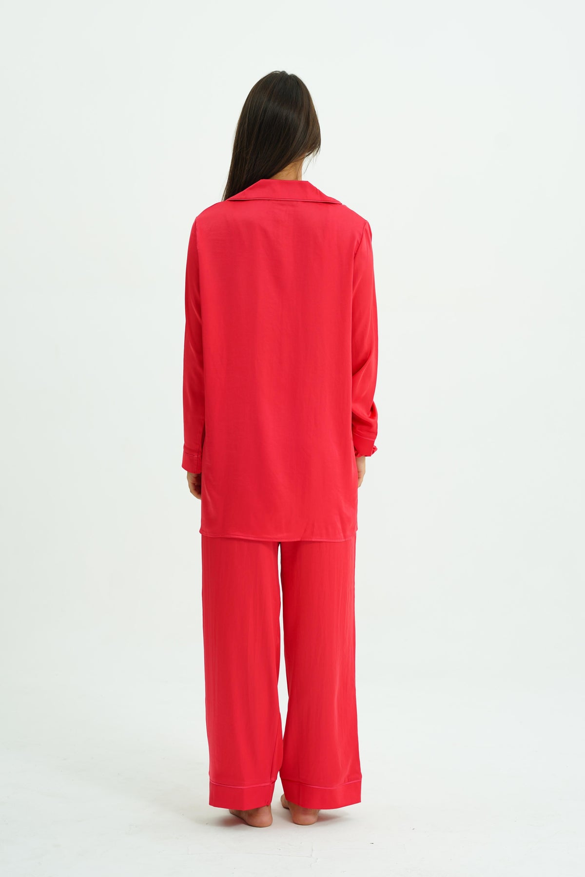 Ruby Trio – 4 Parça Saten Pijama Seti
